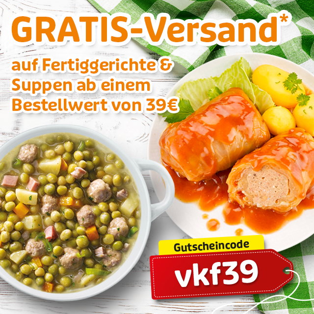 GRATIS-Versand auf Fertiggerichte & Suppen ab 39€ Bestellwert