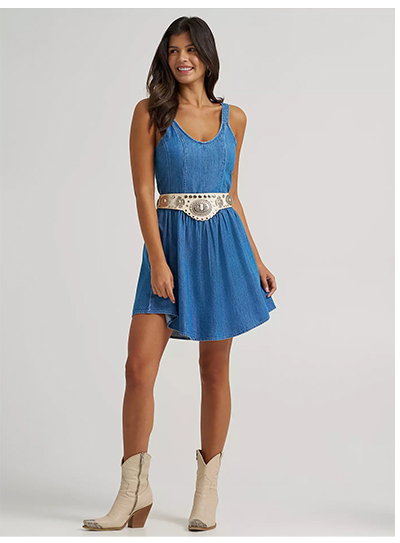 Women's Princess Waist Denim Tank Dress