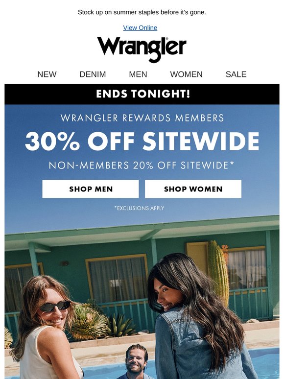 Ends tonight: 30% off sitewide