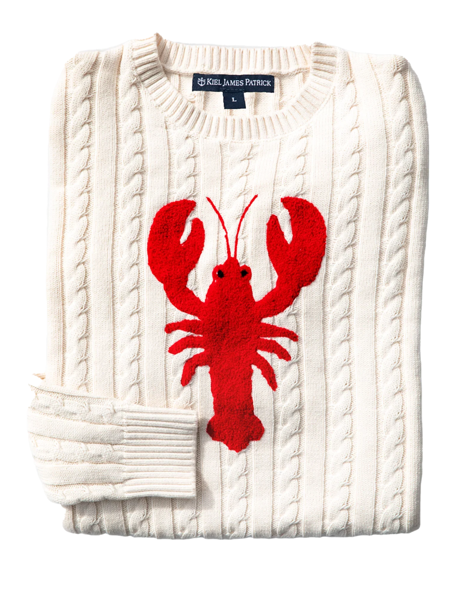 Image of Lobster Cable Knit Sweater in Cream