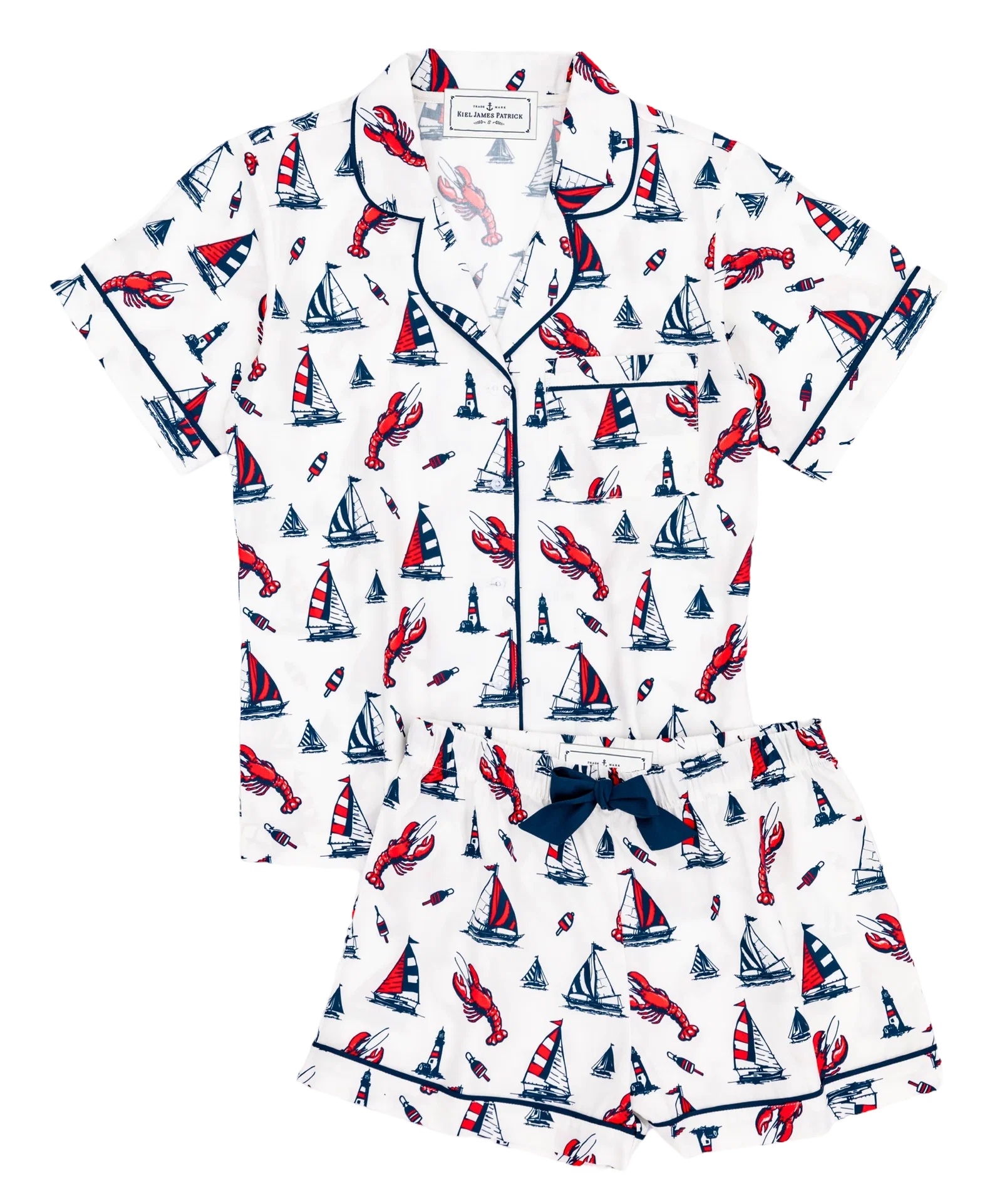 Image of Lobster Buoy Drawstring Shorts Pajama Set