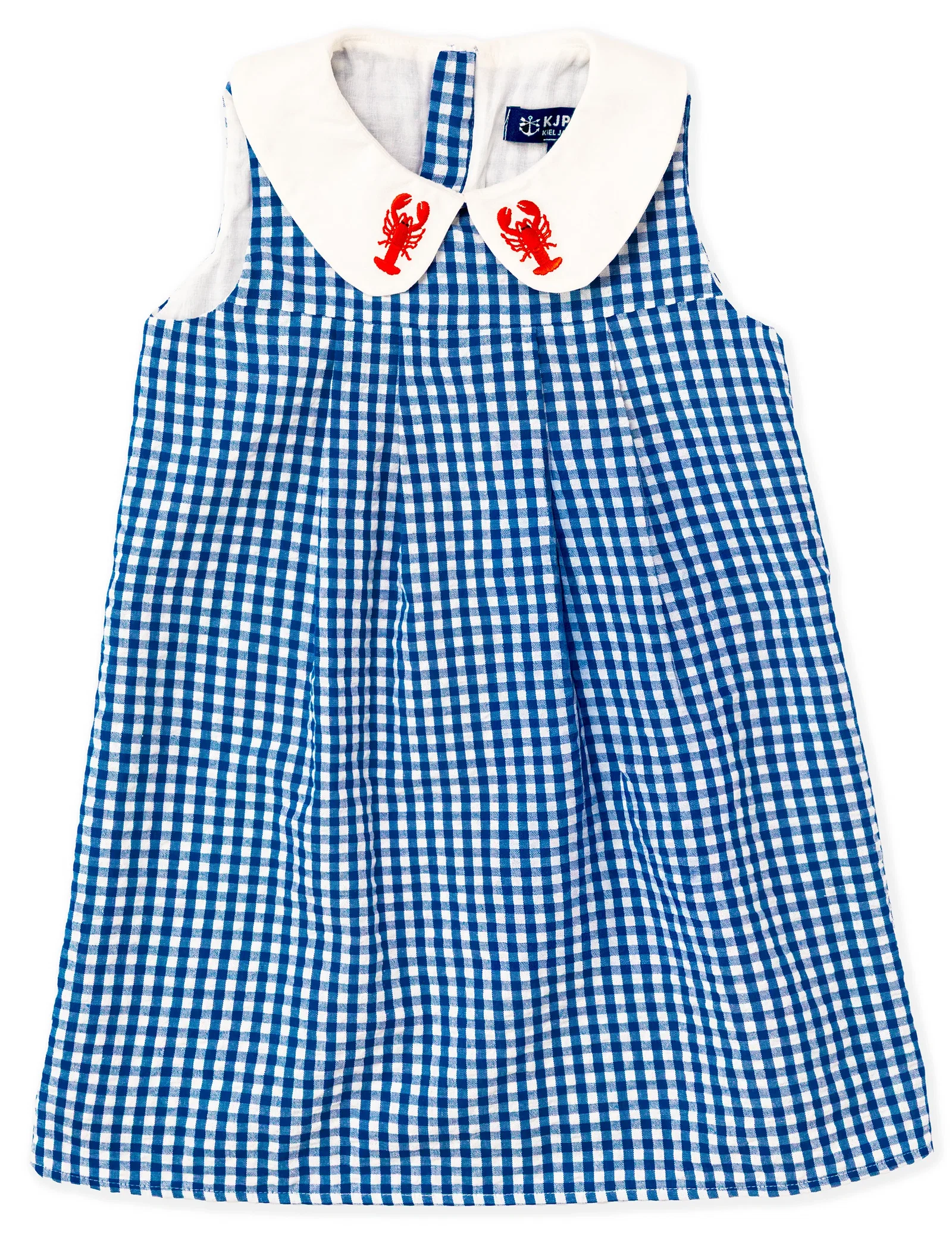 Image of Diane Gingham Embroidered Lobster Kids Dress
