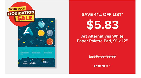 Art Alternatives White Paper Palette Pad, 40 Sheets, White, 9" x 12"