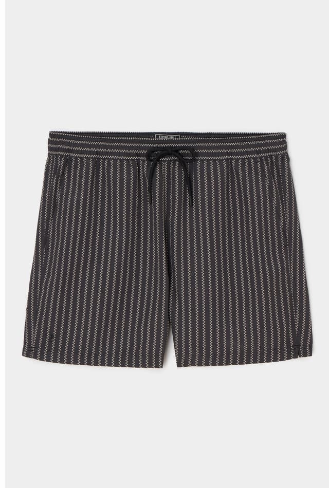 5" Black Zig Zag Montauk Swim Trunk