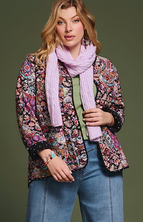 Natural Boho Reversible Jacket in Print