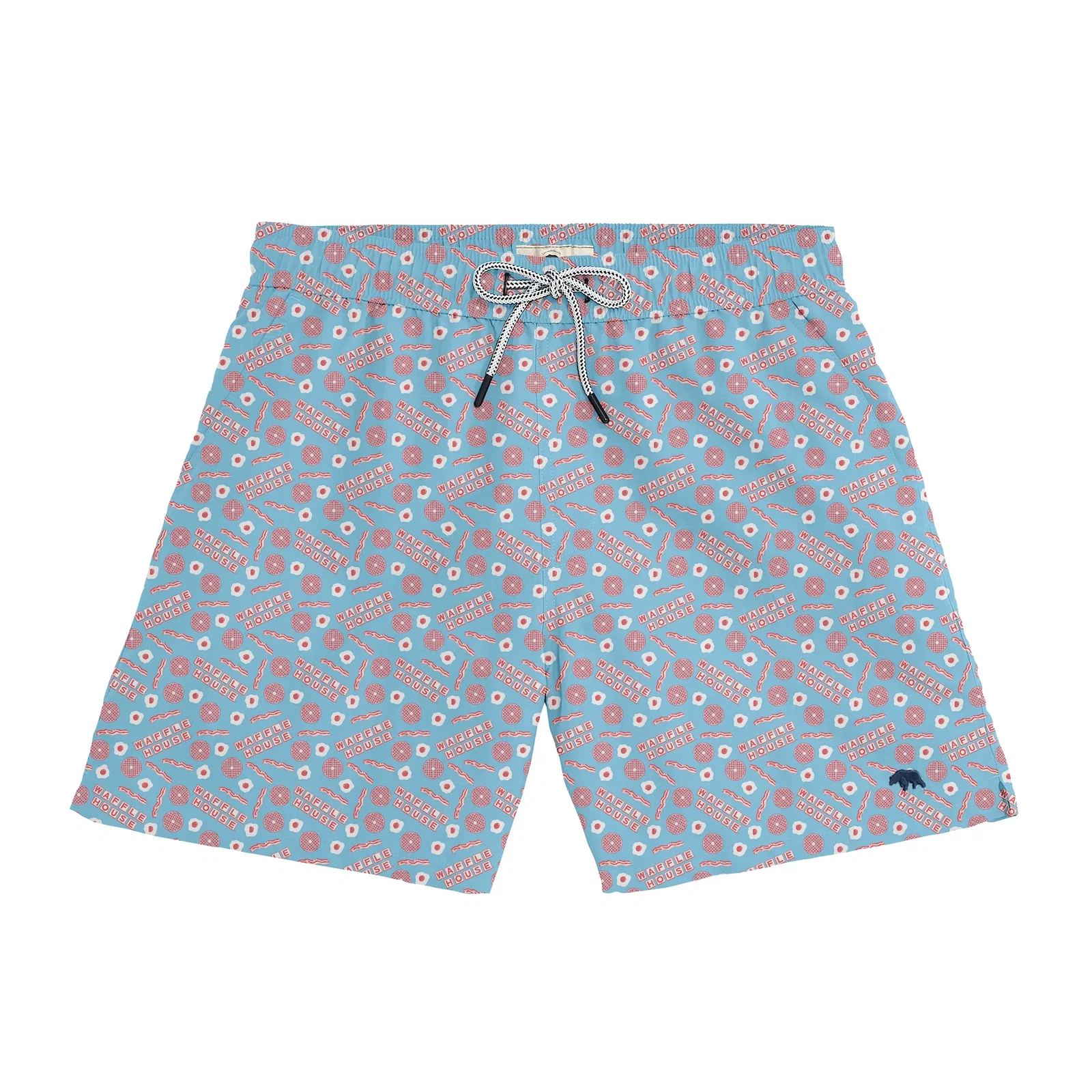 Image of Waffle House Americana Breakfast Swim Trunk - Sky
