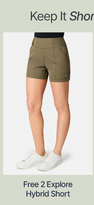 women's free 2 explore hybrid short