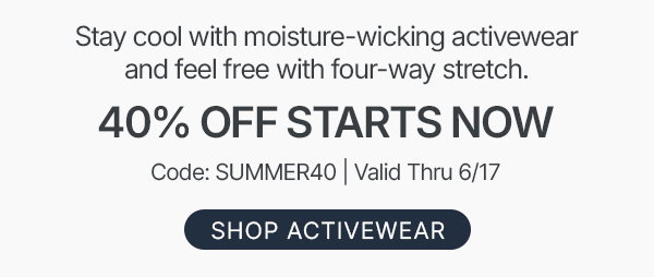40% off ends today - shop now