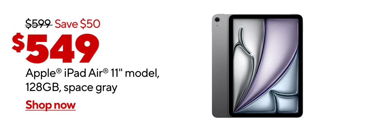 $599, Save $50, $549 on 11in iPad Air 128GB Space Gray