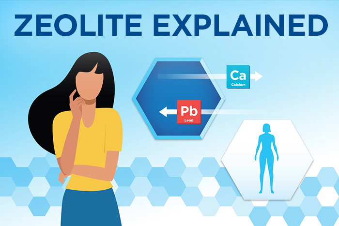 Illustration of woman and zeolite
