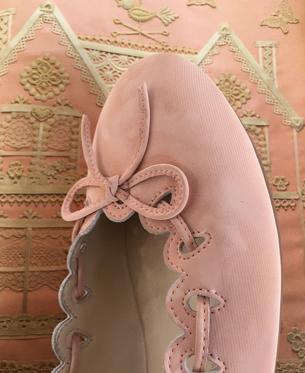 Ribbon Stitch Ballet Flats - Rose Veil