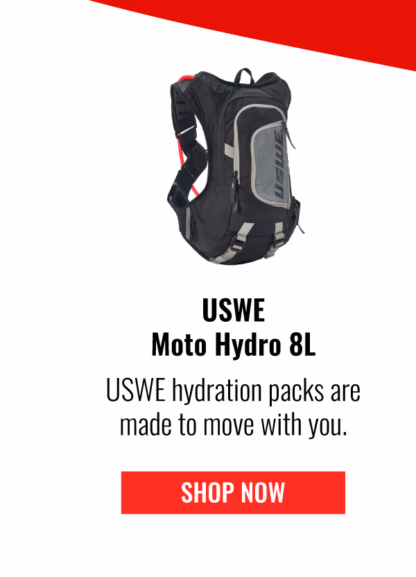 USWE Moto Hydro 8L | USWE hydration packs are made to move with you | SHOP NOW