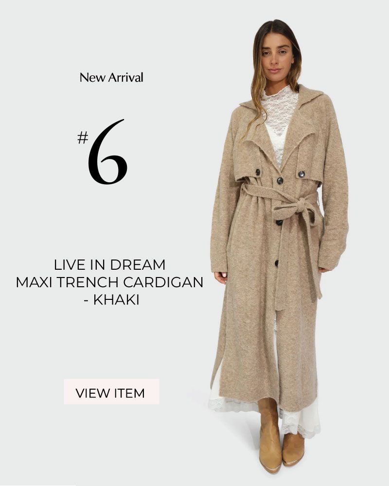 Live in Dream Maxi Trench Cardigan - Khaki