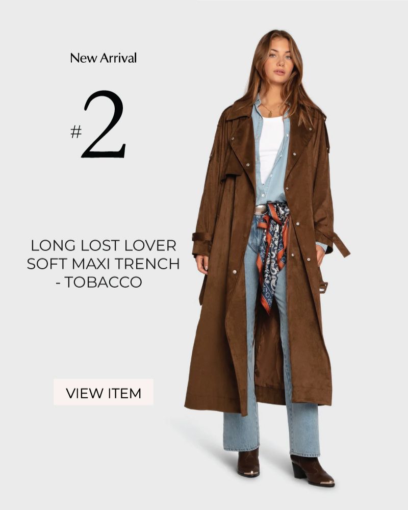 Long Lost Lover Soft Maxi Trench - Tobacco