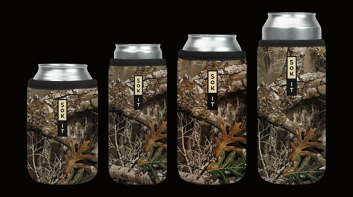 Realtree® Edge can coolers available in multiple sizes.