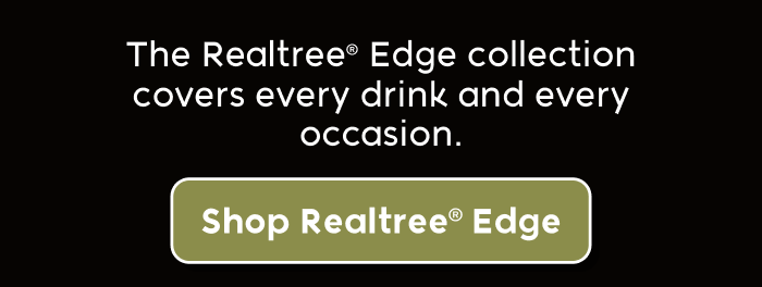 Realtree® Edge tumblers, can coolers, and bottle for hot and cold drinks.