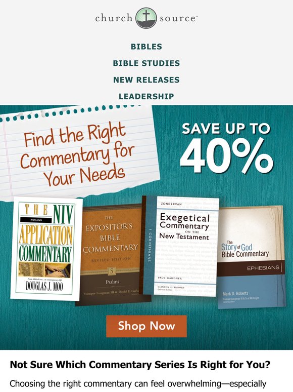 Find the right commentary for your ministry