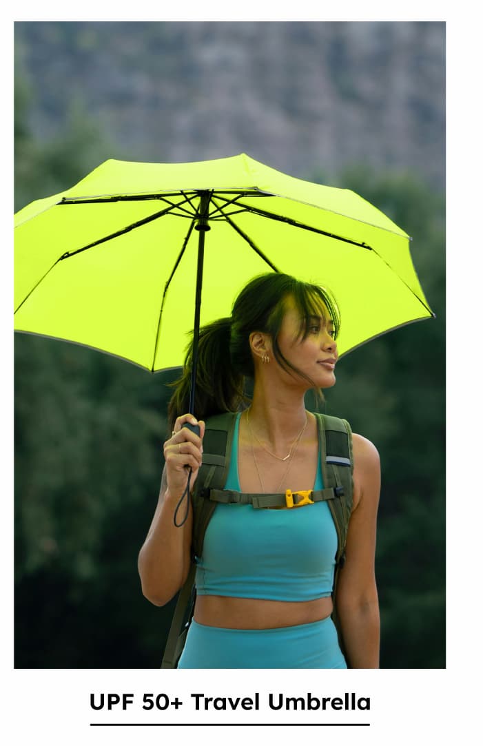 UPF 50+ Travel Umbrella in Neon Yellow