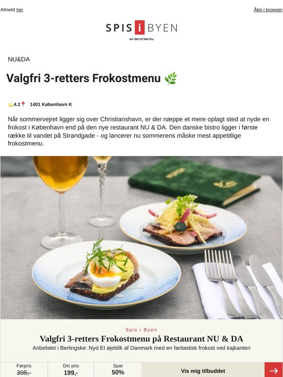 Anbefalet i Berlingske: frokost ved kajen i Kbh K 🌞