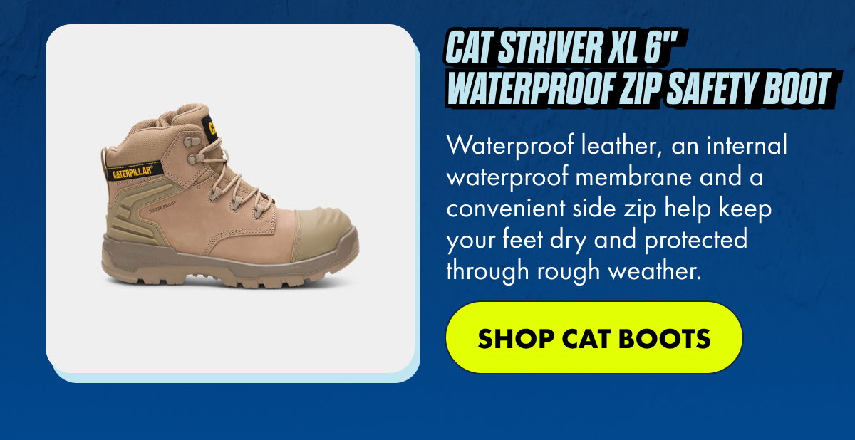 CAT STRIVER XL 6" WATERPROOF ZIP SAFETY BOOT | SHOP CAT BOOTS 