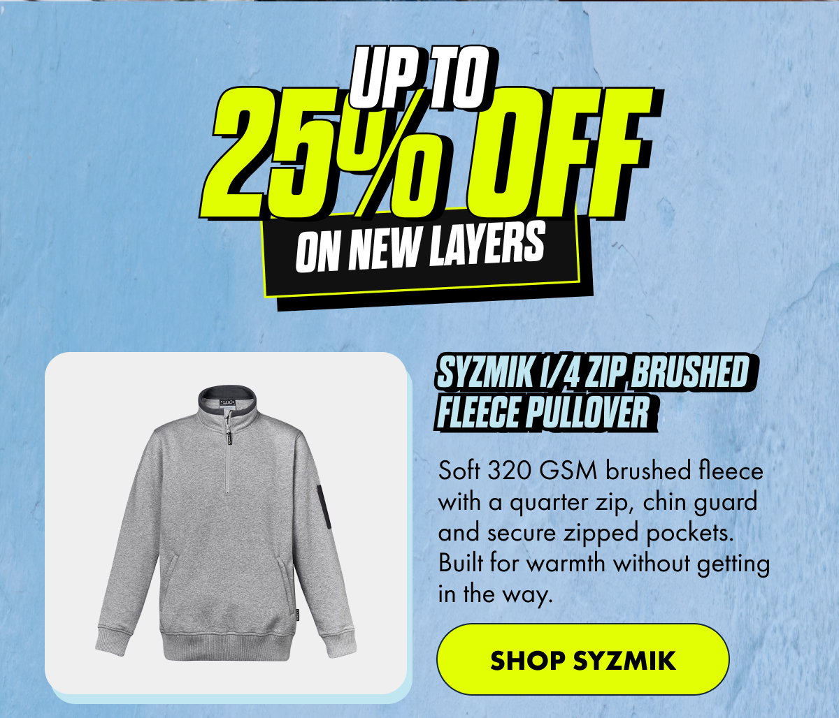 SYZMIK 1/4 ZIP BRUSHED FLEECE PULLOVER | SHOP SYZMIK 