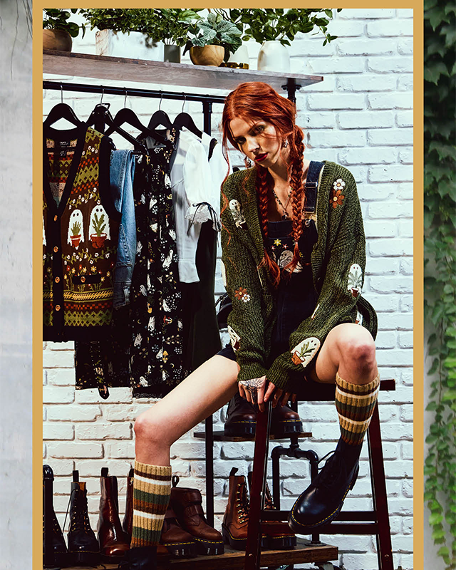 Ghost Plants Oversized Cardigan and Shortalls. Shop Thorn and Fable