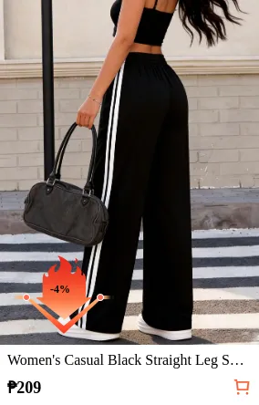 Women s Casual Black Straight Leg...