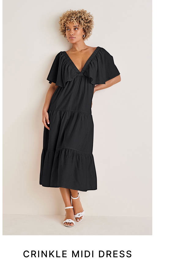 Crinkle Midi Dress