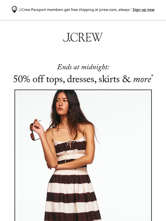 Ends tonight: 50% off tops, skirts & more