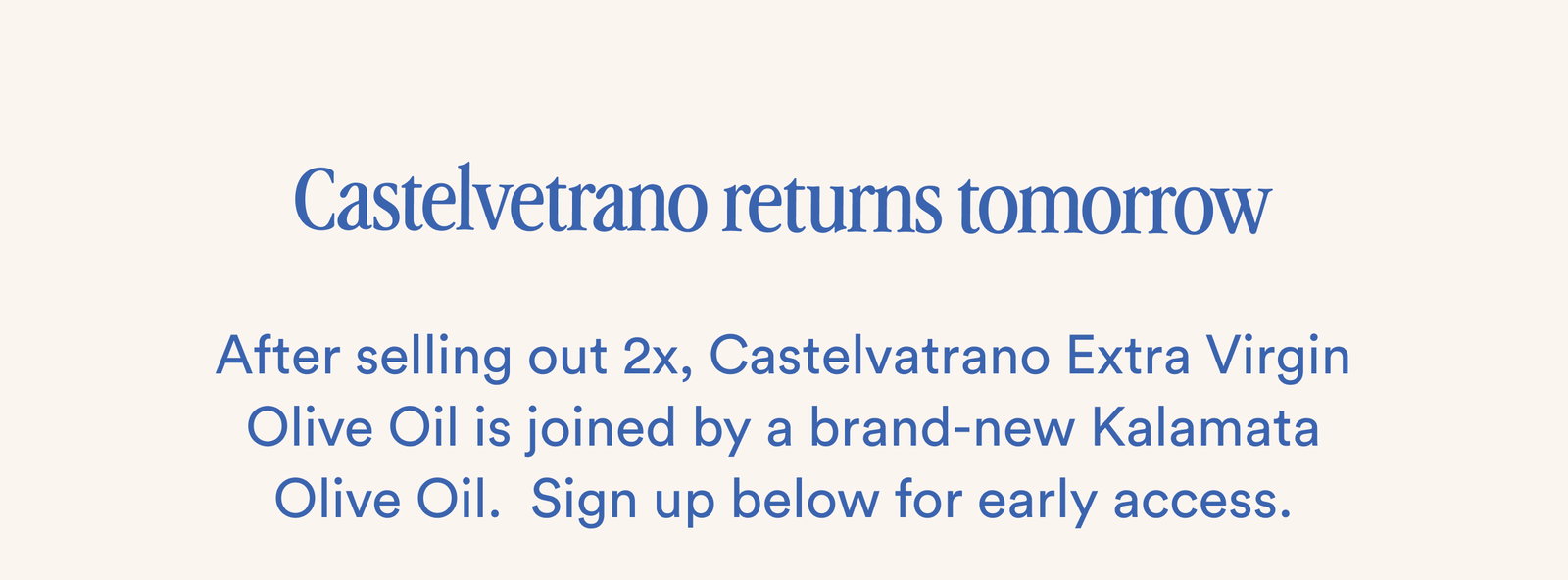 Castelvetrano returns tomorrow