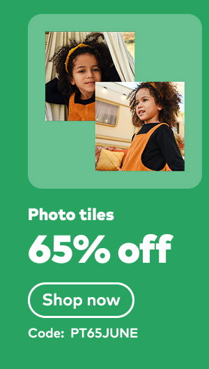 65% off photo tiles. Code: PT65JUNE. Shop now.