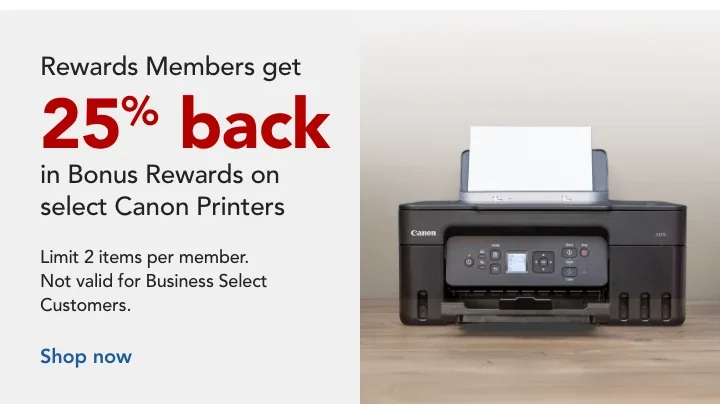 25% Back in Bonus Rewards on Select Canon Printers