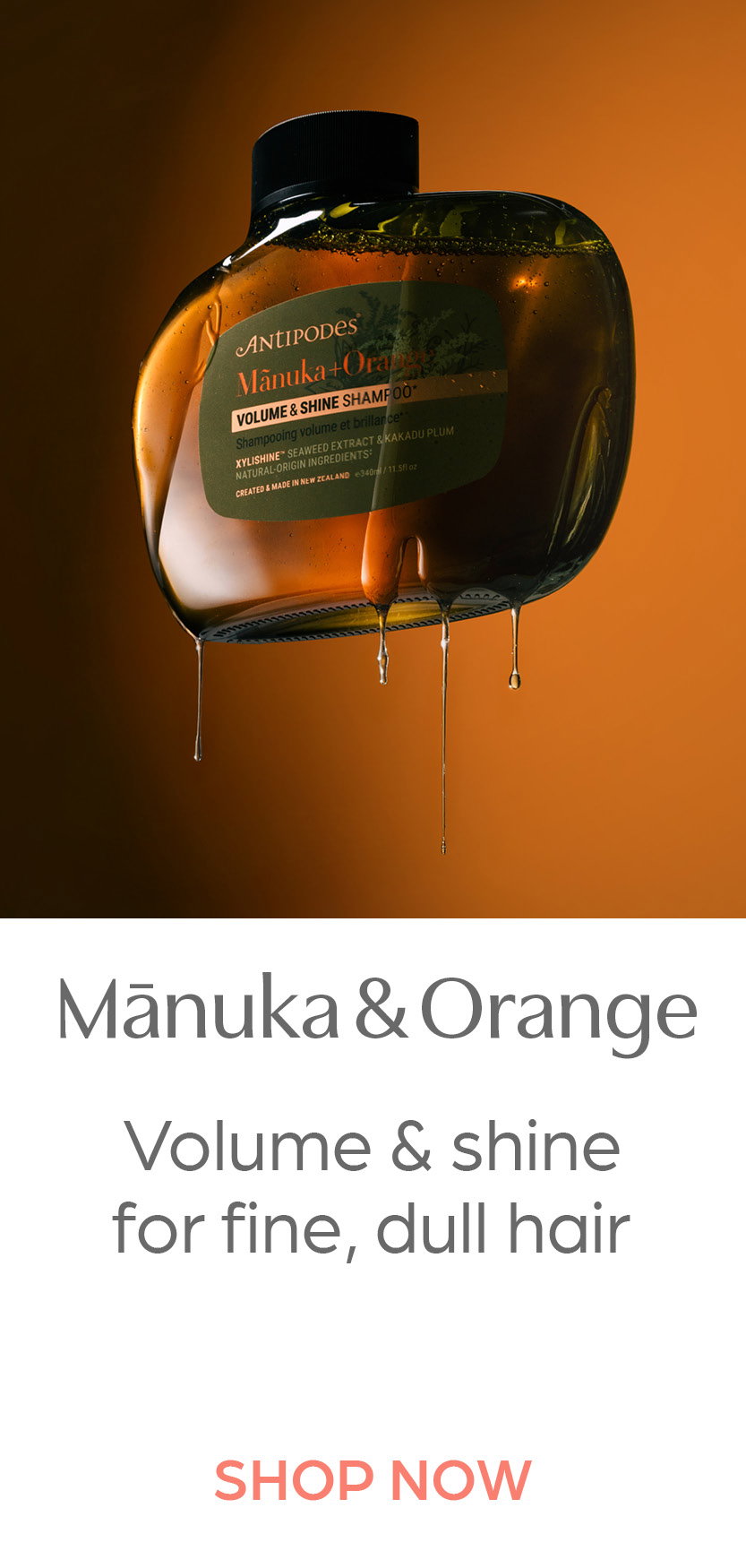 Shop Antipodes Manuka + Orange Volume & Shine Shampoo