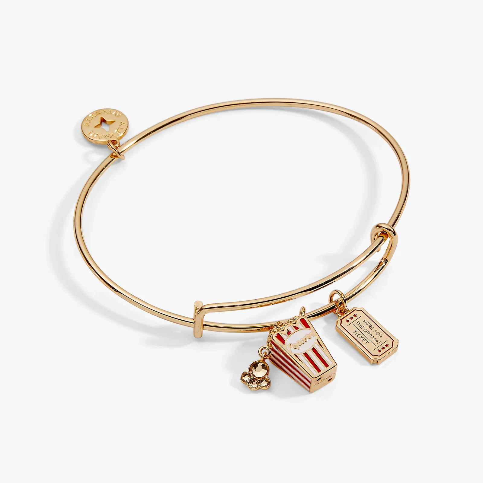 Image of 'Here For The Drama!' Movie Theater Popcorn & Ticket Charm Bangle