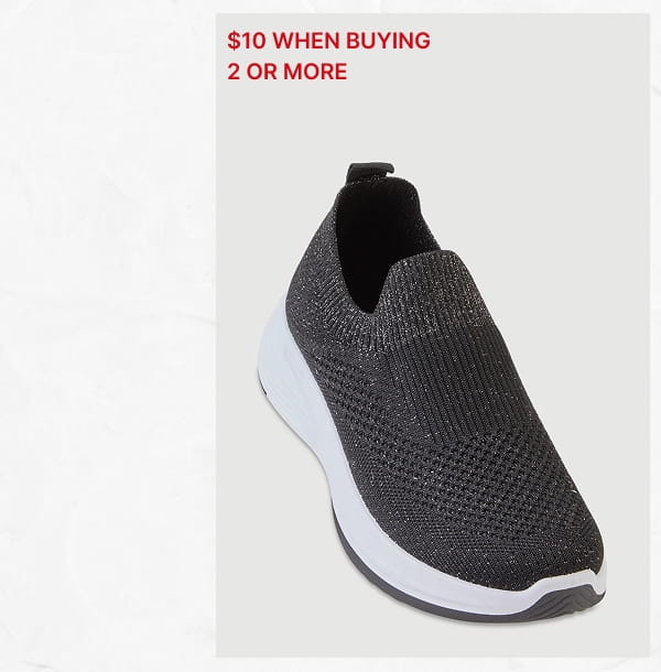 Shop Lurex Textured Knit Slip On Sneakers