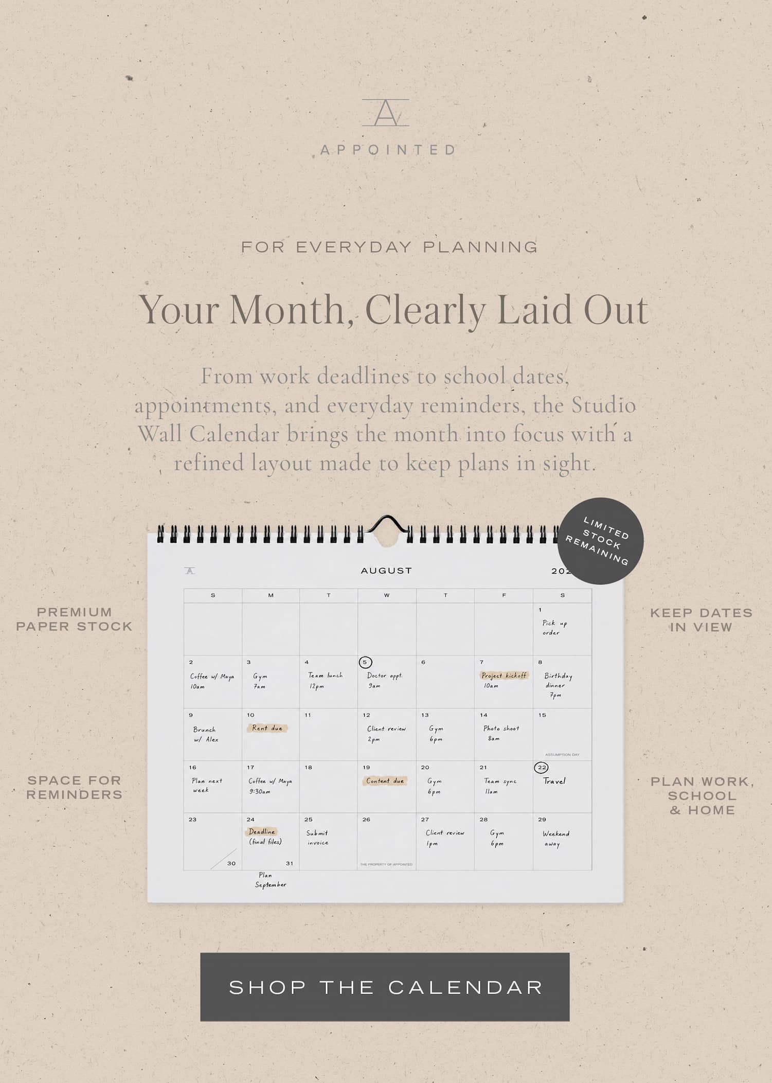 Shop the Studio Wall Calendar