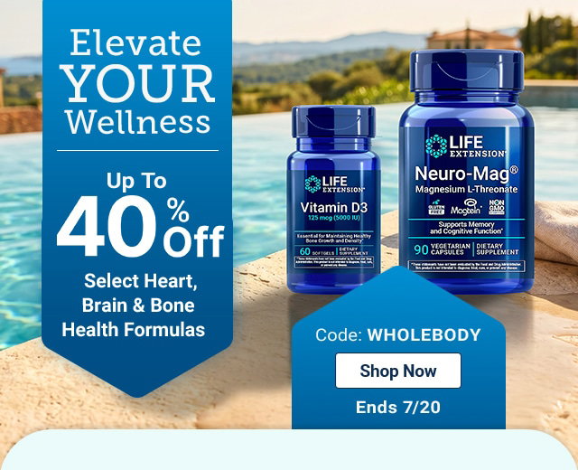 Elevate Your Wellness. Up to 40% off Select Heart, Brain & Bone Health Formulas. Code: WHOLEBODY. Shop Now. Ends 7/20