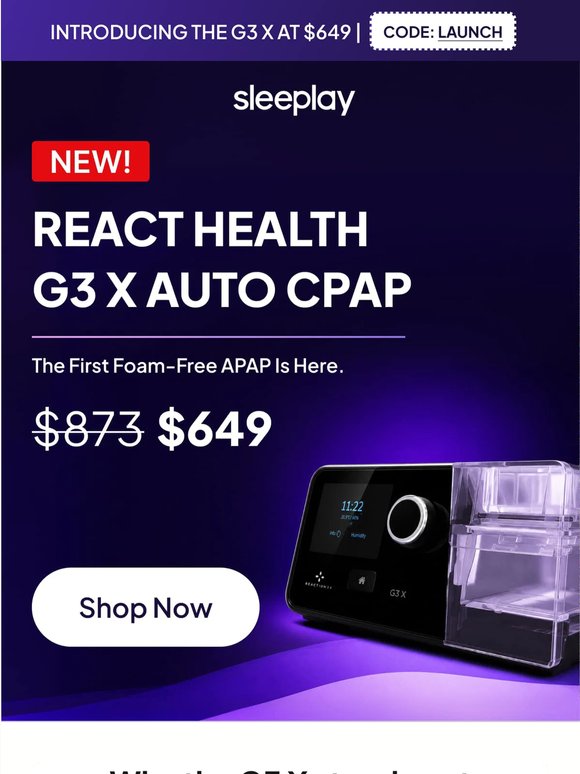New machine alert: G3 X Auto CPAP is only $649 🚨
