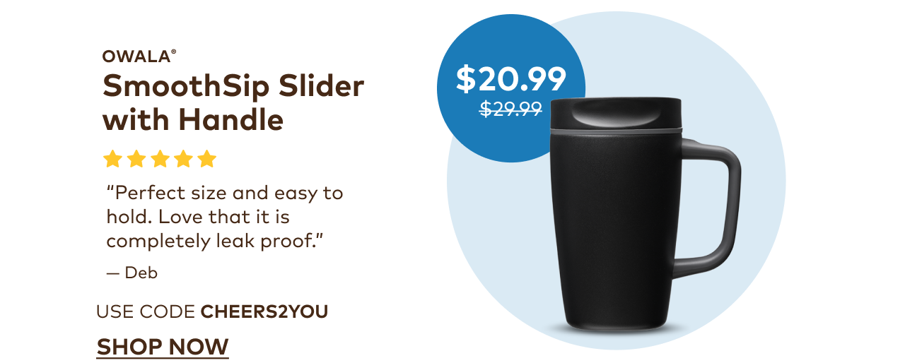 Owala® SmoothSip® Slider with Handle for $20.99 with code CHEERS2YOU