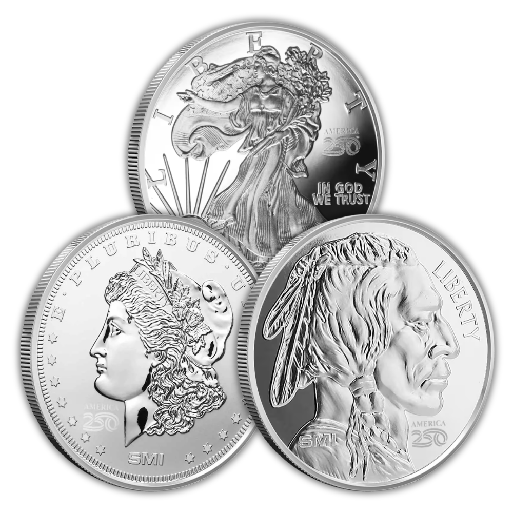 1 oz Sunshine America250 Privy Silver Rounds