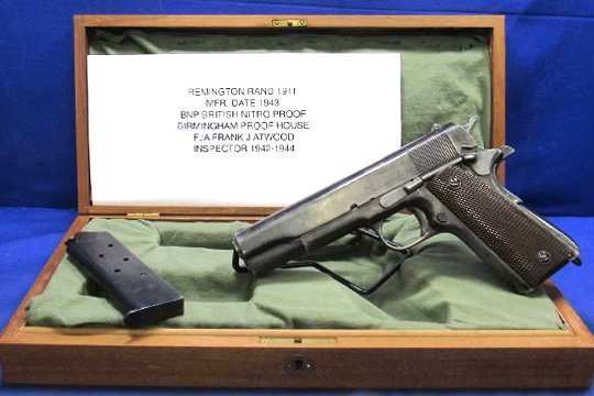Remington Rand M1911A1 .45 ACP Pistol - 1943 U.S. Army Lend-Lease Gun
