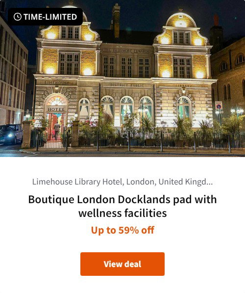 Boutique London Docklands pad with wellness facilities
