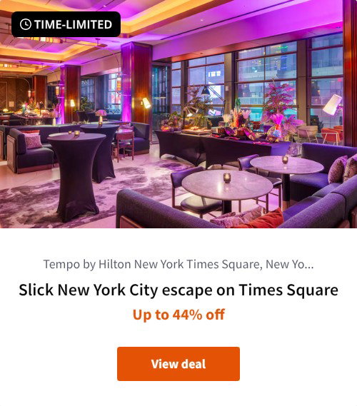 Slick New York City escape on Times Square