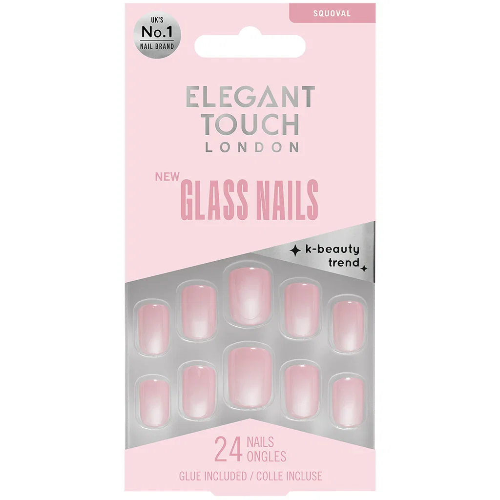 Image of Elegant Touch False Nails Squoval Short Length - Glass Lychee