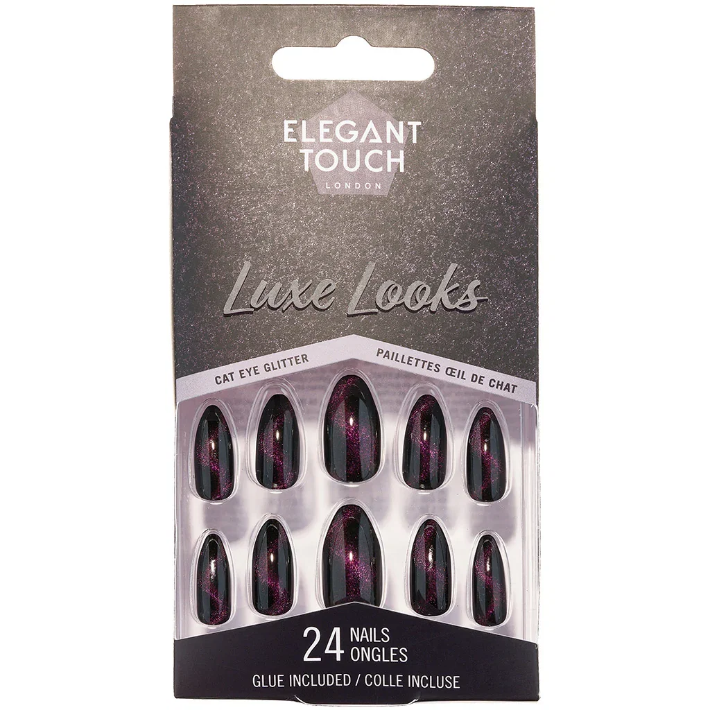 Image of Elegant Touch Cat Eye Effect False Nails Stiletto Medium Length - Stardust