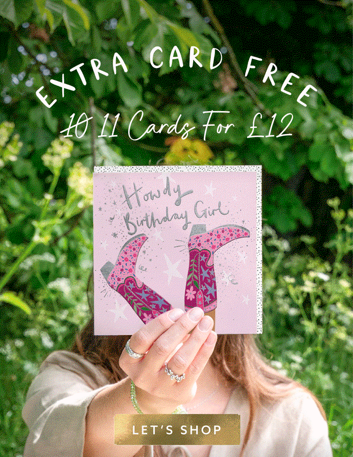 Extra card free. Get 11 cards for £12, including luxury cards. Online only, limited-time offer.