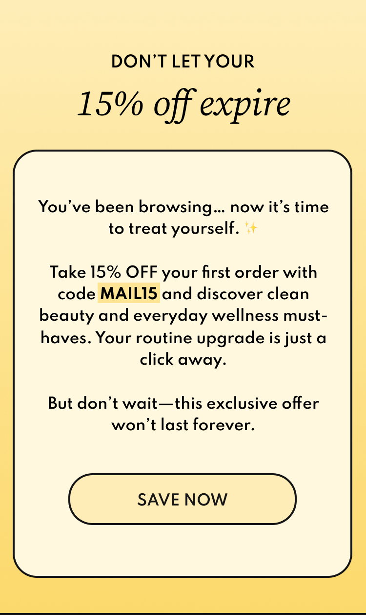 Don't let your 15% off expire