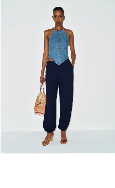 Dana Denim Halter Top