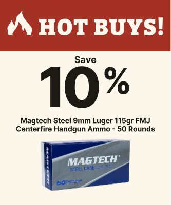 Magtech Steel 9mm Luger 115gr FMJ Centerfire Handgun Ammo - 50 Rounds