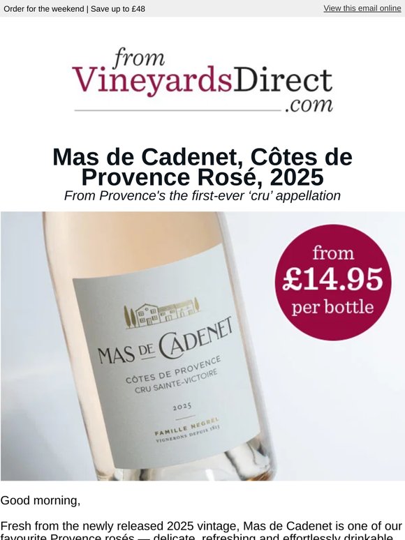 Mas de Cadenet 2025 — From Just £14.95 per Bottle